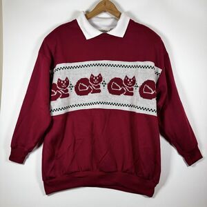 Vintage Separate Issue Sweater Womens 18W Cat Knit Pullover NWT 90s